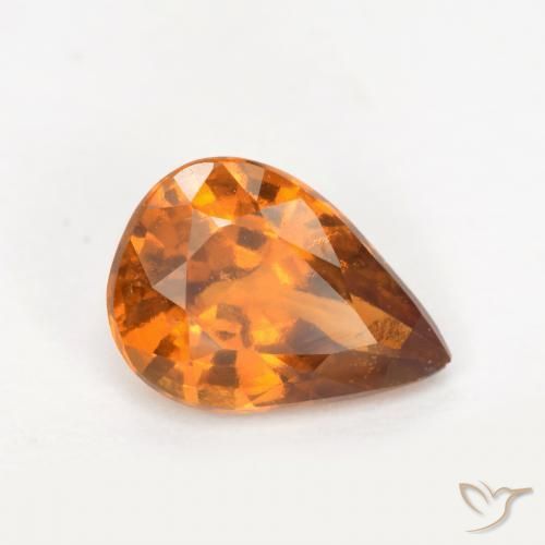Granato hessonite Arancia Terrosa naturale da 1.21 ct, Forma a pera, VS-SI