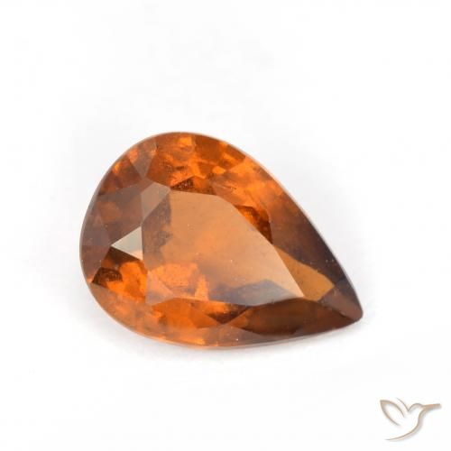 Granato hessonite Arancio medio-scuro naturale da 1.15 ct, Forma a pera, VS-SI