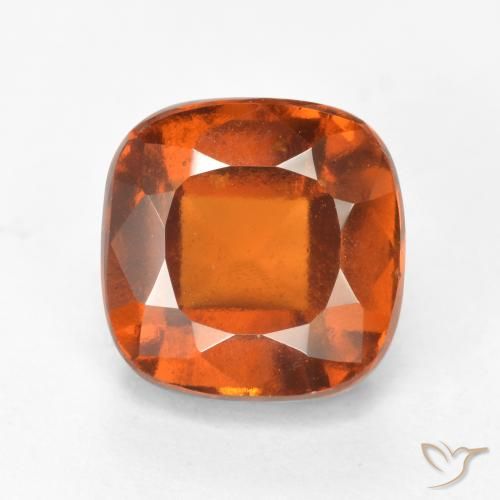 2.50ct Naturale Arancione scuro Granato hessonite, Cuscino, VS