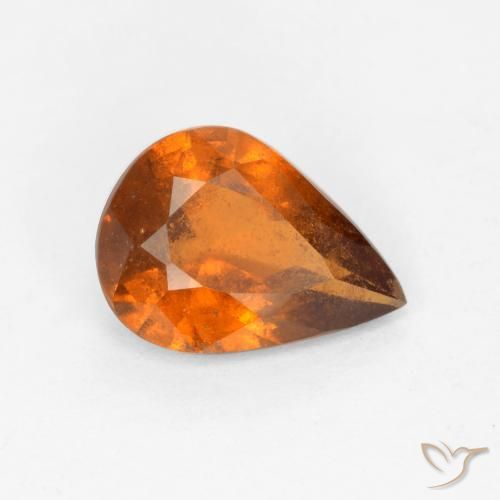 Granato hessonite Arancio medio-scuro naturale da 1.11 ct, Forma a pera, SI