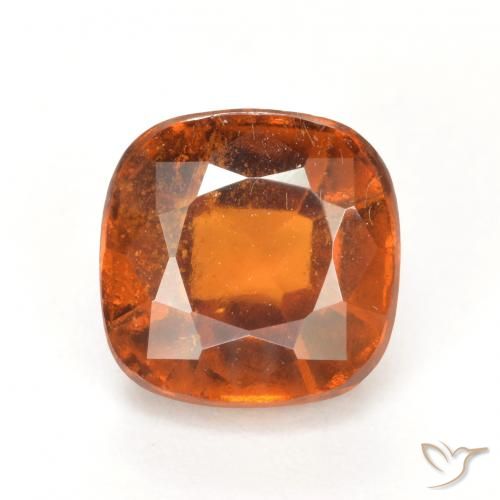 2.41ct Naturale Arancione scuro Granato hessonite, Cuscino, VS-SI