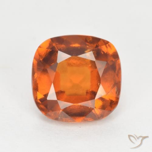2.00ct Naturale Arancione scuro Granato hessonite, Cuscino, VS-SI
