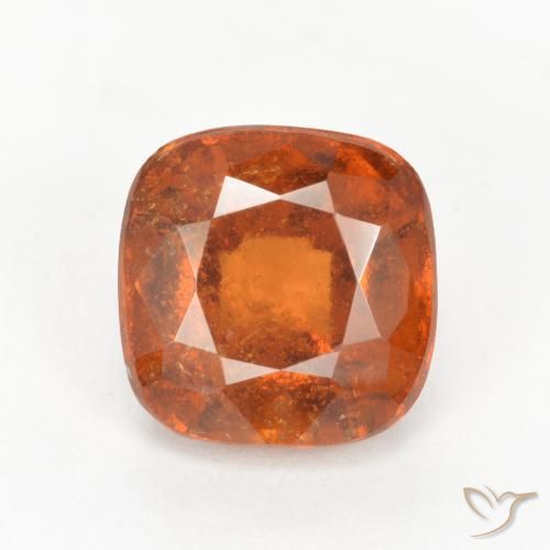 2.12ct Naturale Arancione scuro Granato hessonite, Cuscino, SI
