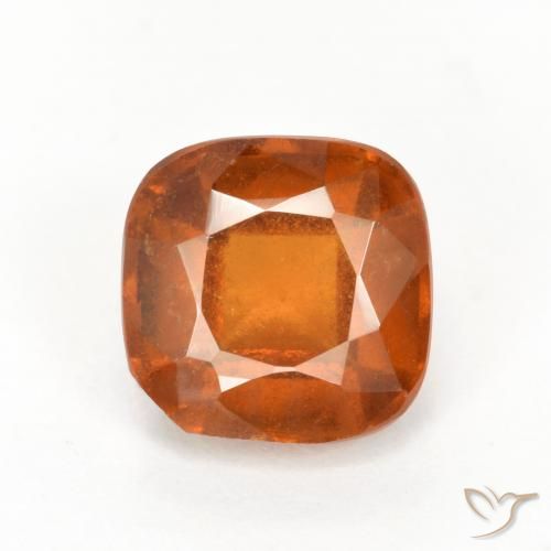 2.07ct Naturale Arancione scuro Granato hessonite, Cuscino, VS-SI