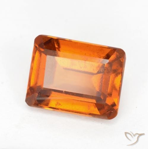 2.13ct Naturale Arancione scuro Granato hessonite, Taglio smeraldo, VS-SI