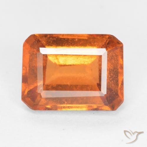 1.72ct Naturale Arancione Ambra Granato hessonite, Taglio smeraldo, SI