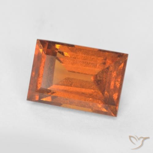 Granato hessonite Arancione scuro naturale da 1.21 ct, Taglio a baguette, SI