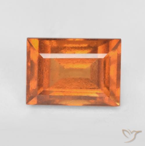 Granato hessonite Arancione brillante naturale da 1.66 ct, Taglio a baguette, VS-SI