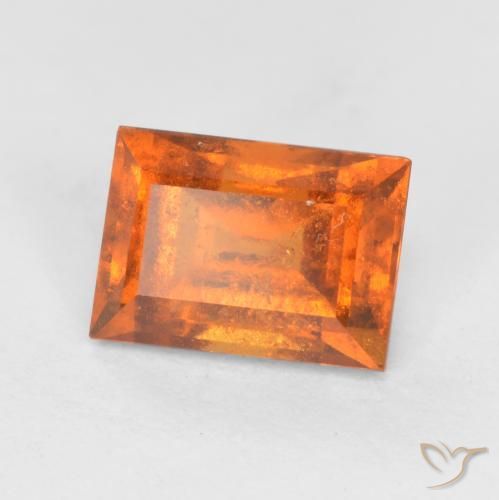 1.32ct Naturale Arancio Medio Granato hessonite, Taglio a baguette, SI