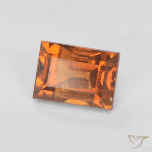 1.12ct Naturale Arancio medio-scuro Granato hessonite, Taglio a baguette, SI