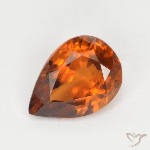 Granato hessonite Arancione scuro naturale da 1.19 ct, Forma a pera, VS