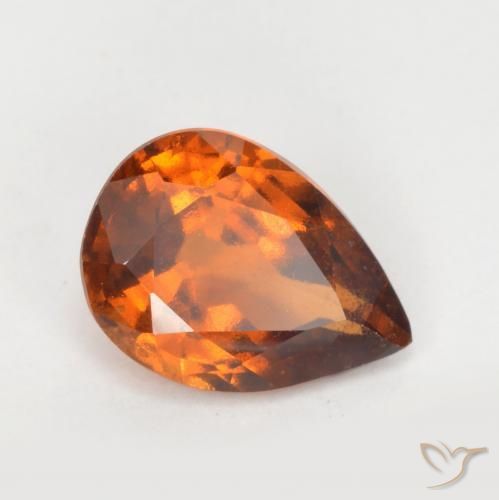 Granato hessonite Arancione scuro naturale da 1.19 ct, Forma a pera, VS
