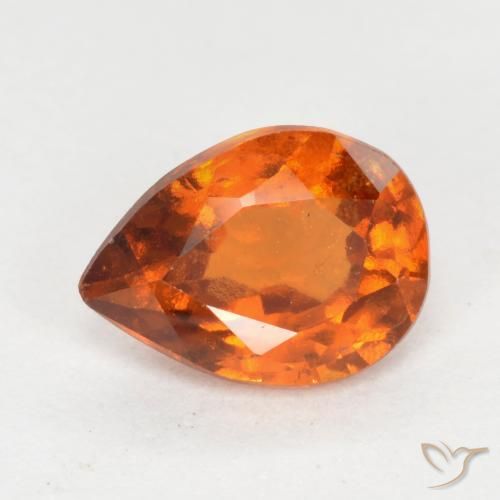 1.17ct Naturale Arancio Medio Granato hessonite, Forma a pera, VS-SI