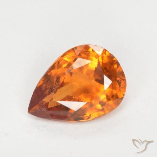 0.93ct Naturale Arancione scuro Granato hessonite, Forma a pera, VS-SI