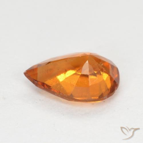 Granato hessonite Arancione scuro naturale da 0.93 ct, Forma a pera, VS-SI