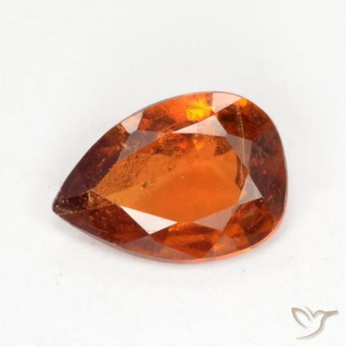 0.93ct Naturale Arancione rossastra Granato hessonite, Forma a pera, SI