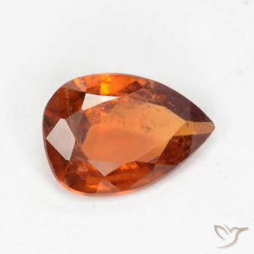 Granato hessonite Arancione rossastra naturale da 0.93 ct, Forma a pera, SI