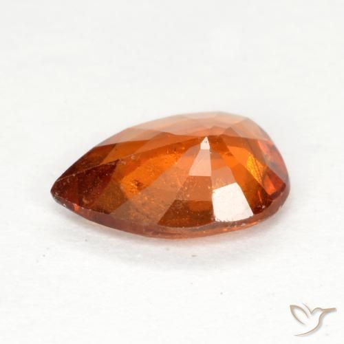 Granato hessonite Arancione rossastra naturale da 0.93 ct, Forma a pera, SI
