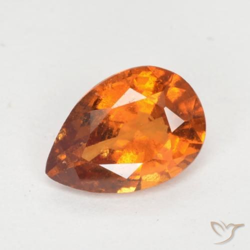 0.98ct Naturale Arancio Medio Granato hessonite, Forma a pera, VS-SI