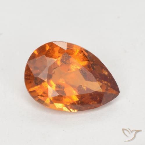 Granato hessonite Arancio Medio naturale da 0.98 ct, Forma a pera, VS-SI