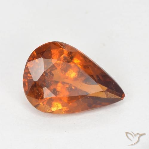 Granato hessonite Arancione scuro naturale da 1.01 ct, Forma a pera, VS-SI