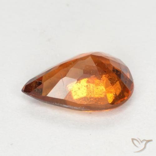 Granato hessonite Arancione scuro naturale da 1.01 ct, Forma a pera, VS-SI