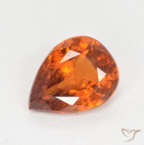 1.18ct Naturale Arancione scuro Granato hessonite, Forma a pera, VS-SI