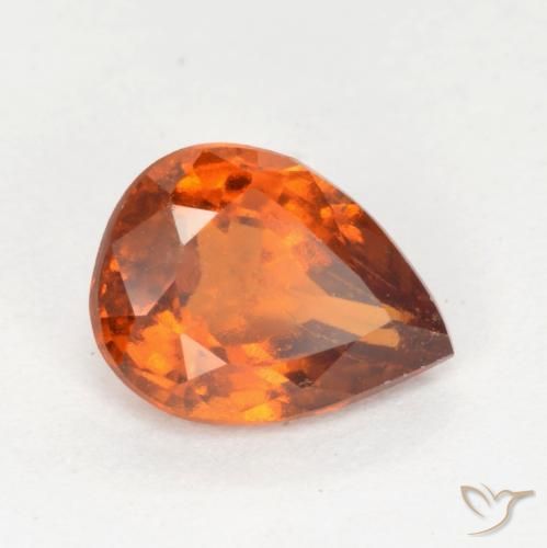 Granato hessonite Arancione scuro naturale da 1.18 ct, Forma a pera, VS-SI