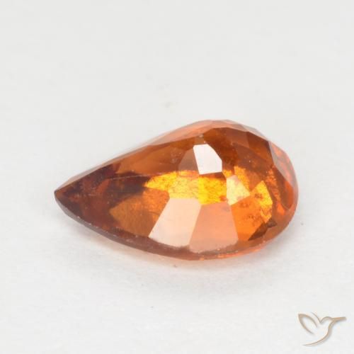 Granato hessonite Arancione scuro naturale da 1.18 ct, Forma a pera, VS-SI