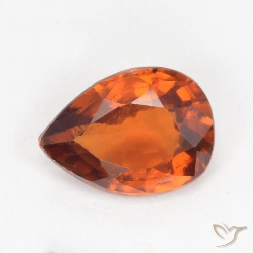 1.13ct Naturale Arancione scuro Granato hessonite, Forma a pera, VS