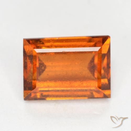 1.52ct Naturale Arancio Medio Granato hessonite, Taglio a baguette, VS-SI