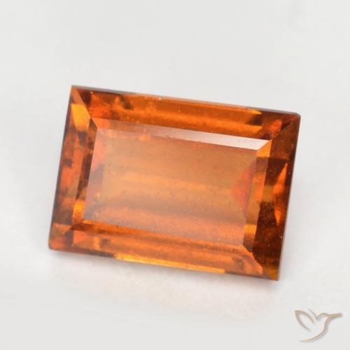 Granato hessonite Arancio Medio naturale da 1.52 ct, Taglio a baguette, VS-SI