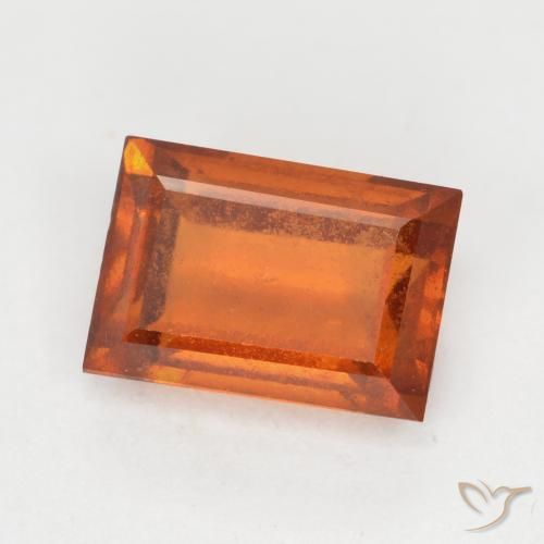 Granato hessonite Arancione scuro naturale da 1.24 ct, Taglio a baguette, SI