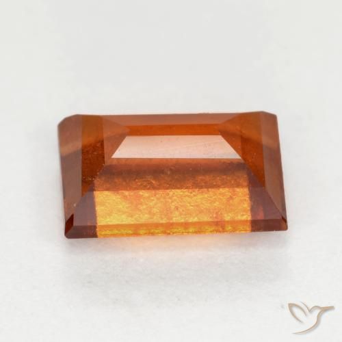 Granato hessonite Arancione scuro naturale da 1.24 ct, Taglio a baguette, SI