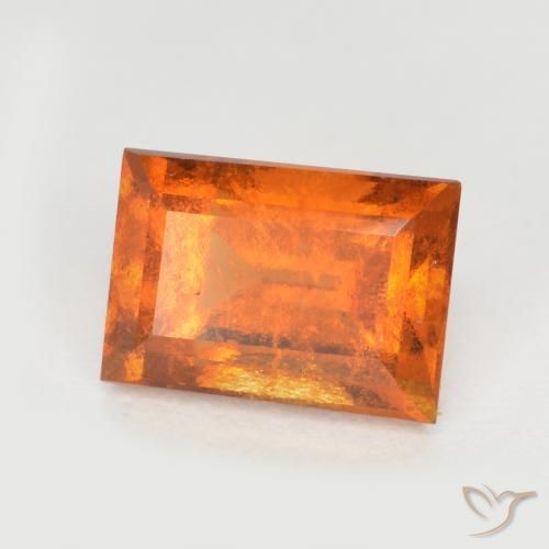 Granato hessonite Arancio Medio naturale da 1.28 ct, Taglio a baguette, SI
