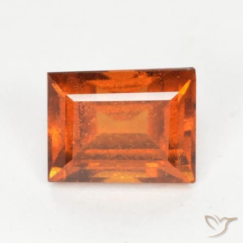 Granato hessonite Arancione scuro naturale da 1.36 ct, Taglio a baguette, VS-SI
