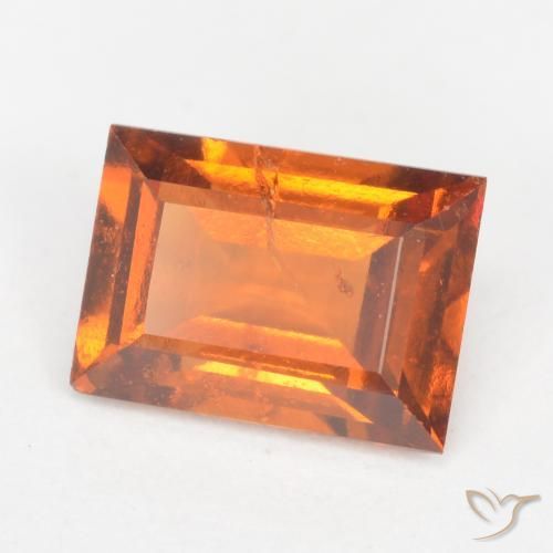Granato hessonite Arancione scuro naturale da 1.33 ct, Taglio a baguette, SI