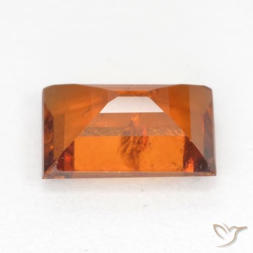 Granato hessonite Arancione scuro naturale da 1.33 ct, Taglio a baguette, SI