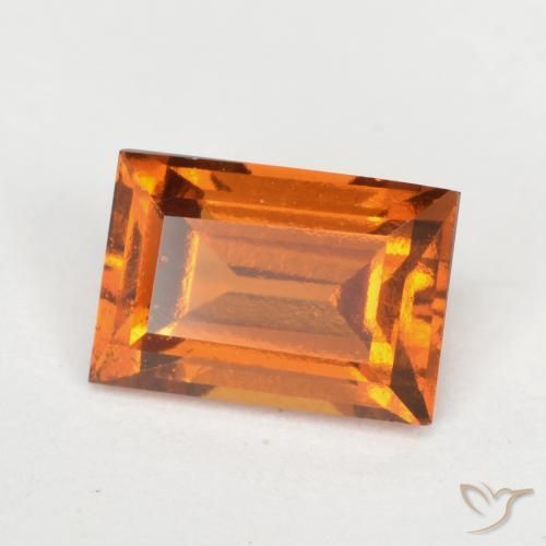 Granato hessonite Arancio medio-scuro naturale da 1.18 ct, Taglio a baguette, VVS-VS