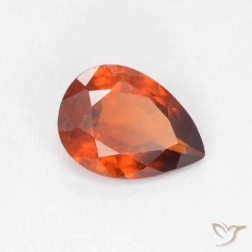 Granato hessonite Arancia Fuoco naturale da 1.01 ct, Forma a pera, VS-SI