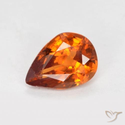 1.06ct Naturale Arancio Medio Granato hessonite, Forma a pera, VS