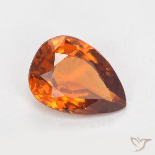 Granato hessonite Arancio Medio naturale da 1.15 ct, Forma a pera, VS