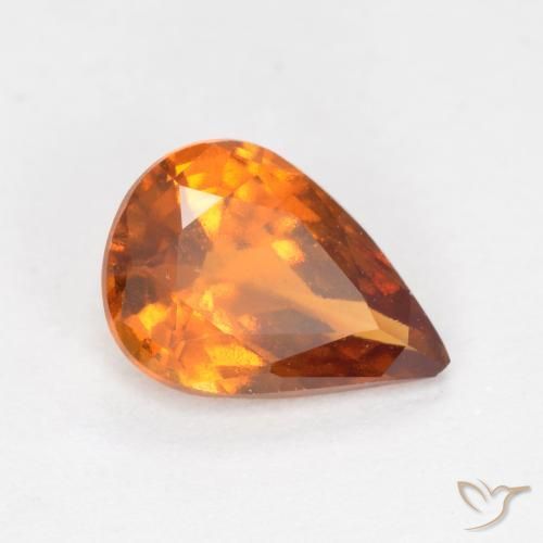 Granato hessonite Arancio giallastro naturale da 1.06 ct, Forma a pera, VS-SI