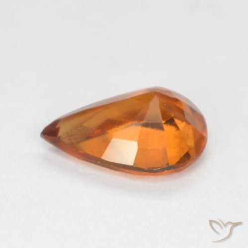 Granato hessonite Arancio giallastro naturale da 1.06 ct, Forma a pera, VS-SI