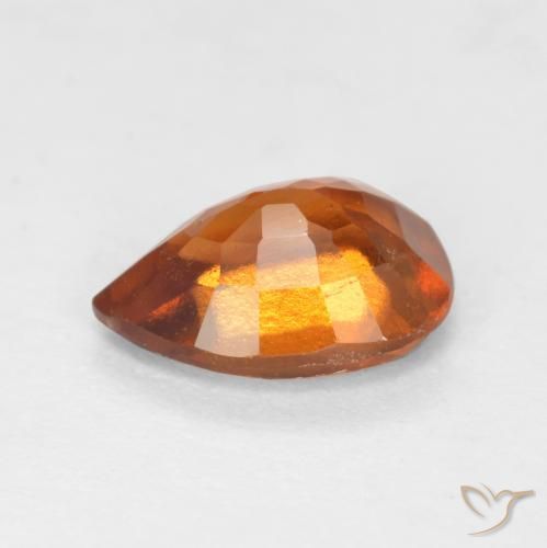 Granato hessonite Arancione scuro naturale da 1.20 ct, Forma a pera, VS-SI