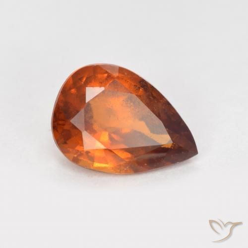 Granato hessonite Arancio medio-scuro naturale da 1.10 ct, Forma a pera, VS-SI
