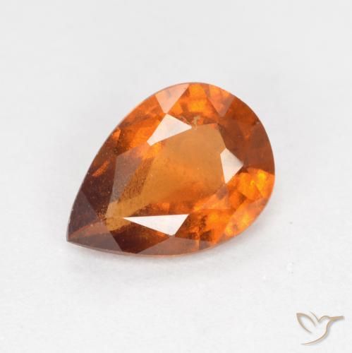 0.93ct Naturale Arancione scuro Granato hessonite, Forma a pera, VS-SI