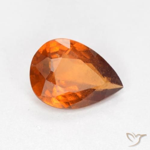 Granato hessonite Arancione scuro naturale da 0.93 ct, Forma a pera, VS-SI