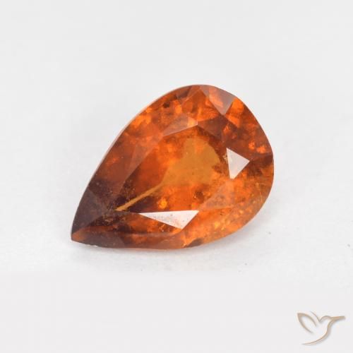 1.06ct Naturale Arancio medio-scuro Granato hessonite, Forma a pera, SI