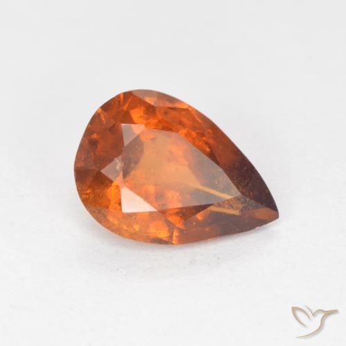 Granato hessonite Arancio medio-scuro naturale da 1.06 ct, Forma a pera, SI